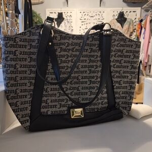 Juicy Couture Black and Gray Signature Tote